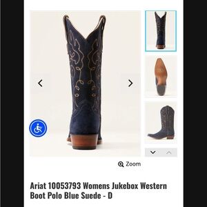 Ariat Women's Jukebox Western Boots - Polo Blue Suede